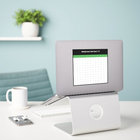 1~12乗算表グラフ シール (デスク上のノートパソコン)