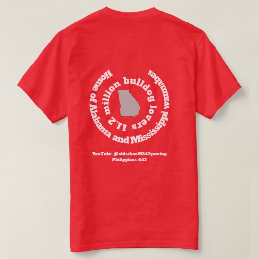 1,120万人のブルドッグ愛好家 Tシャツ (デザイン裏面)