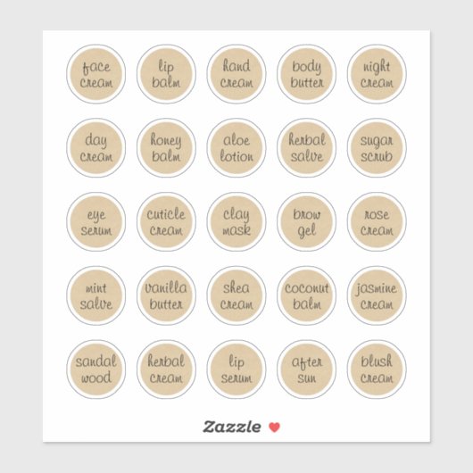 1.14インチクラフトカスタマイズ可能な化粧用ジャームクリーム シール (シート)