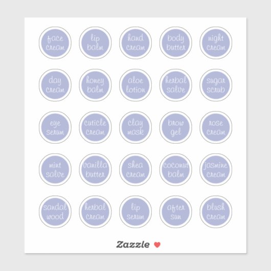 1.14インチラベンダーカスタマイズ可能なミニ化粧瓶 シール (シート)