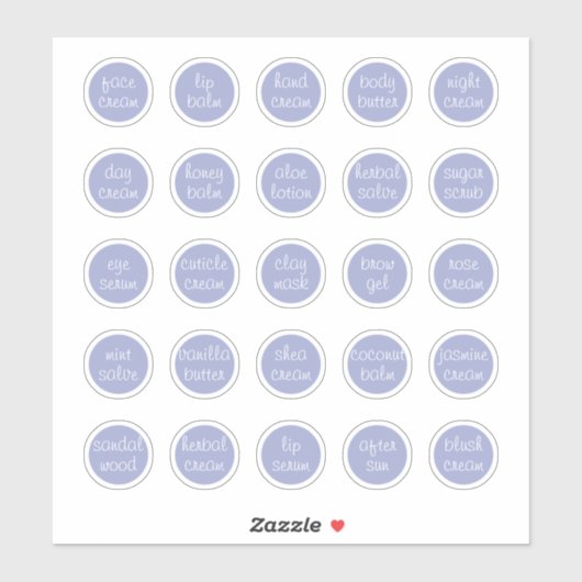 1.14インチ ラベンダー カスタマイズ可能な ミニ コスメジャー シール (シート)