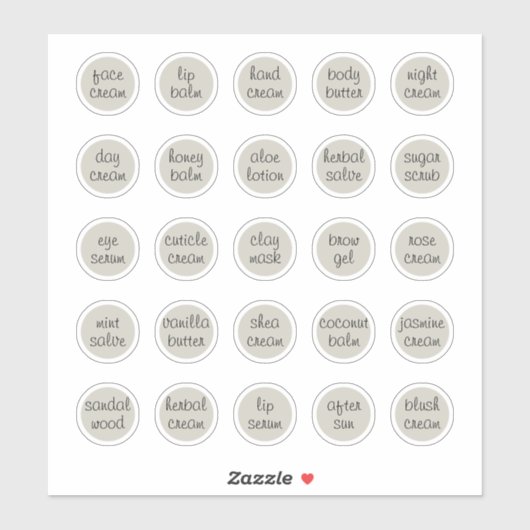 1.14" シルバービーチ カスタマイズ可能な ミニ コスメジャー シール (シート)