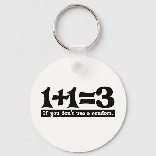 1+1=3、コンドもしムを使用しない – - Tシャツ キーホルダー (正面)
