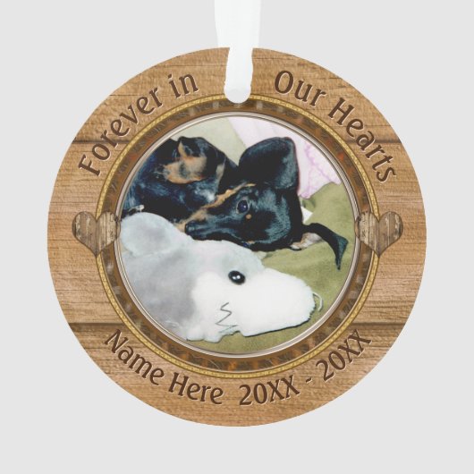 1~2匹の写真犬の記憶記念品 オーナメント (裏面)