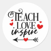 1/2愛教えシャツ幼稚園先生 ラウンドシール (正面)