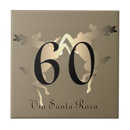 1-2桁の番号トナカイの住宅番号と通り タイル (正面)