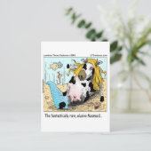 1/2牛1/2マーメイドムーメイドおもしろい ポストカード (スタンド正面)