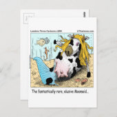 1/2牛1/2マーメイドムーメイドおもしろい ポストカード (正面/裏面)