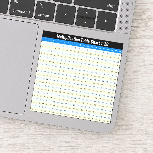 1 ～ 20の乗算の表グラフ シール (詳細)