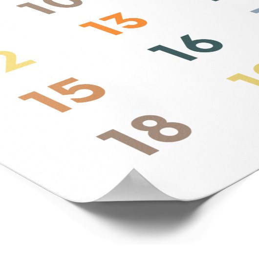 1〜20の数字 ポスター (角)