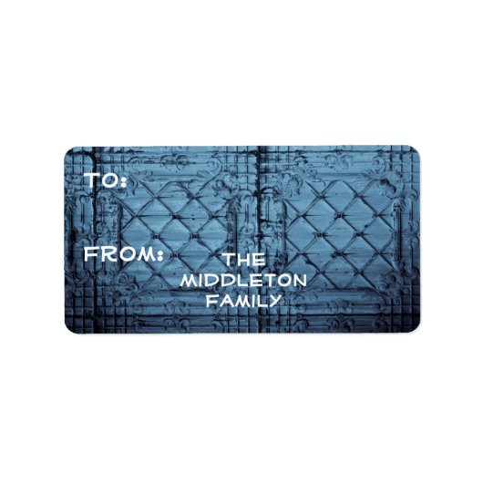 1.25インチx2.75インチクリスマスクリスマス素朴ティンパネル天井 ラベル (正面)