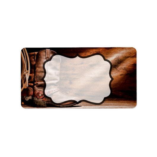 1.25インチx2.75インチビジネスメーリングアドレスラベルカウボーイB ラベル (正面)