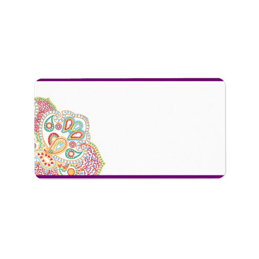1.25インチx2.75インチメーリングアドレスパープルパレスインド ラベル (正面)