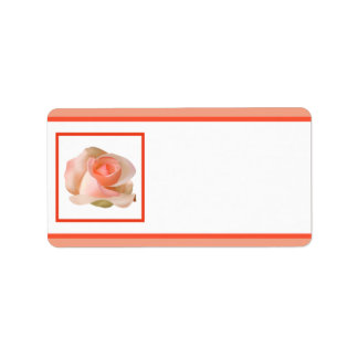 1.25インチx 2.75インチメーリングアドレスピンク/ピーチバラ ラベル