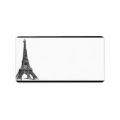 1.25インチx 2.75インチメーリングアドレスブラックエッフェルタワー ラベル (正面)