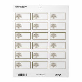 1.25インチx 2.75インチメーリングアドレスTanish Brown Damask ラベル (フルシート)