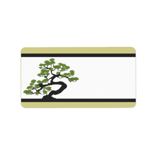 1.25インチx 2.75インチメーリングアドレ日本のスGreen Bonsa ラベル (正面)