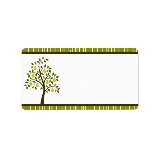 1.25インチx 2.75インチ郵送先住所Green Pear Fruit Str ラベル (正面)