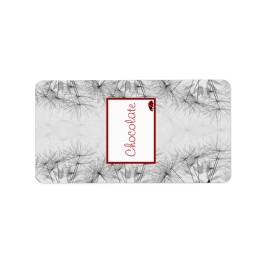 1.25インチx 2.75インチDandelion RedのHershey's Lady Bug ラベル (正面)