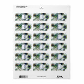 1.25インチx 2.75インチHersheyの孔雀の羽根ブルー/グリー ラベル (フルシート)