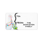 1.25"x2.75インチのクリスマスボホラマボヘミアンカクティデ ラベル (正面)