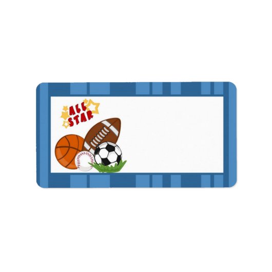 1.25"x2.75インチの郵送先住所(オールスターブルー) ラベル (正面)