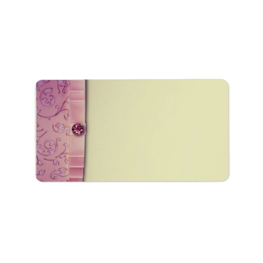 1.25"x2.75インチメイリングアドレスアメジストジュエルエンボス ラベル (正面)