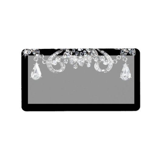 1.25"x2.75インチメイリングアドレスダイヤモンドジュエリーNeckla ラベル (正面)