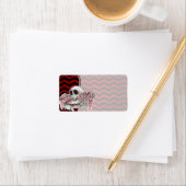 1.25"x2.75インチメーリングアドレススカルバラゴシックChevro ラベル (インサイチュ)