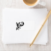 1.25"x2.75インチメーリングアドレス白黒フローラ ラベル (インサイチュ)