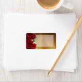 1.25"x2.75インチ郵送先住所レッドローズブーケBrida ラベル (インサイチュ)