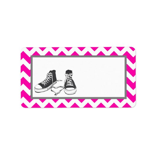 1.25"x2.75インチ郵送先住所10代スニーカーChevr ラベル (正面)