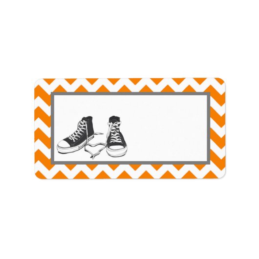 1.25"x2.75インチ郵送先住所10代スニーカーChevr ラベル (正面)