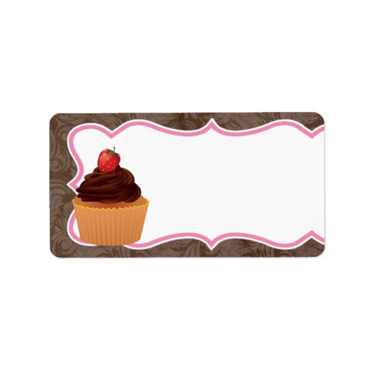 1.25"x2.75インチCup CakesベーカリーメーリングAddresラベル ラベル (正面)