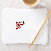 1.25"x2.75"郵送先住所クリムゾンレッドフローラ ラベル (インサイチュ)