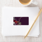 1.25"x2.75"郵送先住所プラムパープルバラ金ゴールド ラベル (インサイチュ)