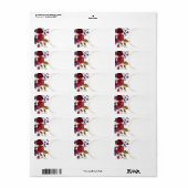 1.25"x2.75"郵送先住所ホワイトローズ金ゴールドGeome ラベル (フルシート)