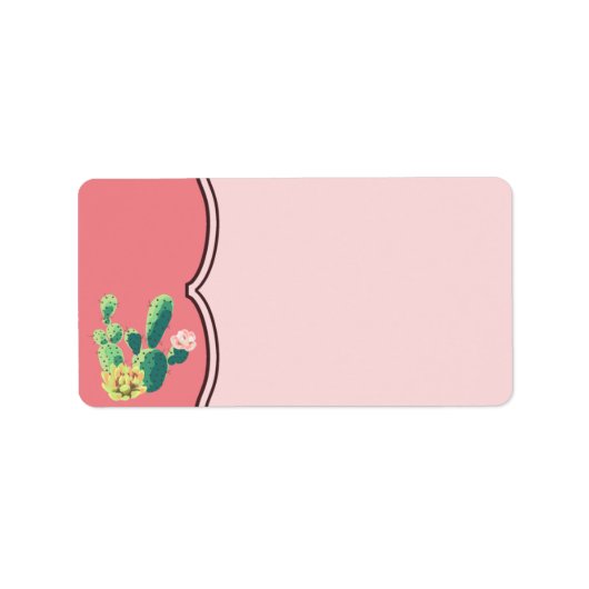 1.25"x2.75"郵送先住所ボヘミアンCactus Succul ラベル (正面)