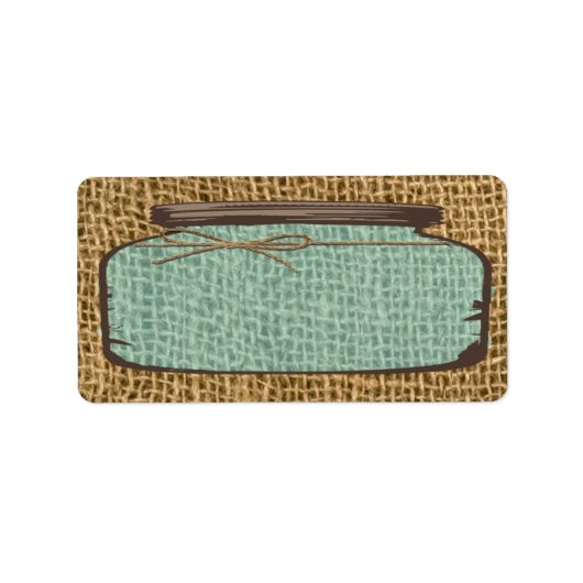1.25"x2.75"郵送先住所Mason Jar Burlap Count ラベル (正面)