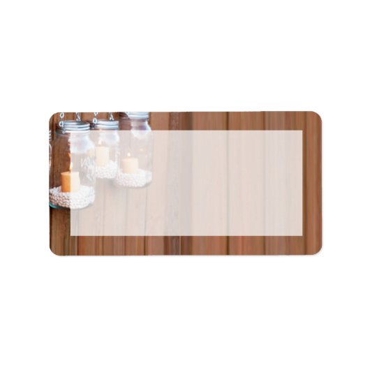 1.25"x2.75"郵送先住所Mason Jar Candle Light ラベル (正面)