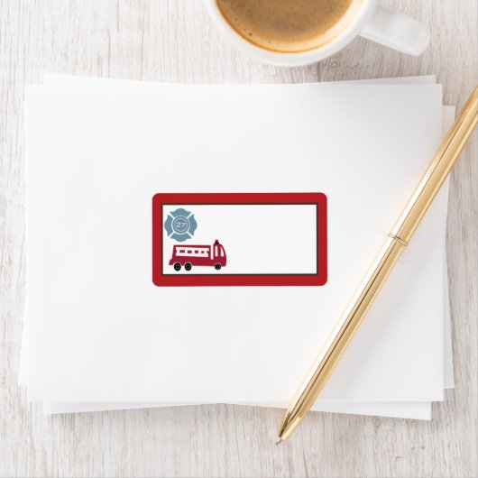 1.25"x2.75"郵送先住所Nojo Fire Engine ラベル (インサイチュ)