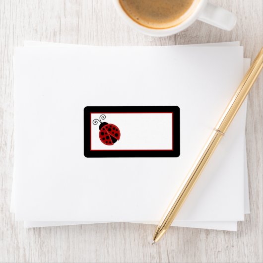 1.25"x2.75"郵送先住所Red Ladybug ラベル (インサイチュ)