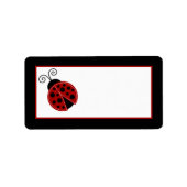 1.25"x2.75"郵送先住所Red Ladybug ラベル (正面)