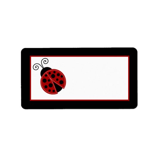 1.25"x2.75"郵送先住所Red Ladybug ラベル (正面)