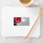1.25"x2.75"郵送先住所Red Masquerade Mask ラベル (インサイチュ)