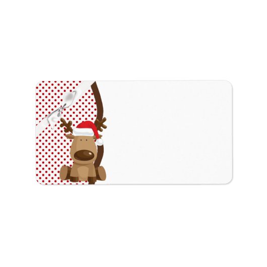 1.25"x2.75"郵送先住所Reindeer Christmas XMA ラベル (正面)