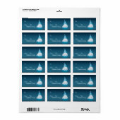 1.25"x2.75"青いWhitクリスマスツリースティック贈り物ラベル ラベル (フルシート)