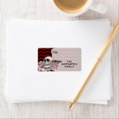 1.25 x 2.75インチクリスマススカルバラゴシックChevron re ラベル (インサイチュ)