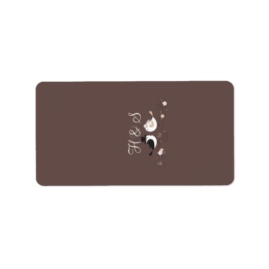 1.25 x 2.75インチハーシーのミニチュアの鳥結婚の花束 ラベル (正面)