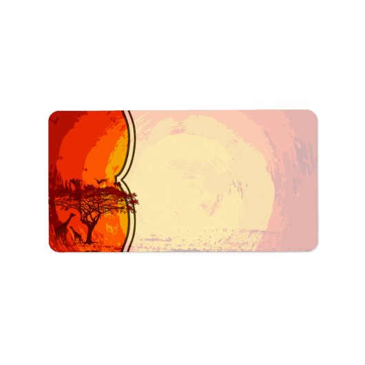 1.25 x 2.75インチメーリングアドレスアフリカンサファリキリン ラベル (正面)